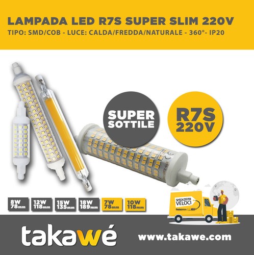 Lampada led baionetta - led, r7s